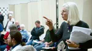 New York resident demanding answers from RevH20 about the Headwaters, LLC fracking waste facility. © J.B.Pribanic